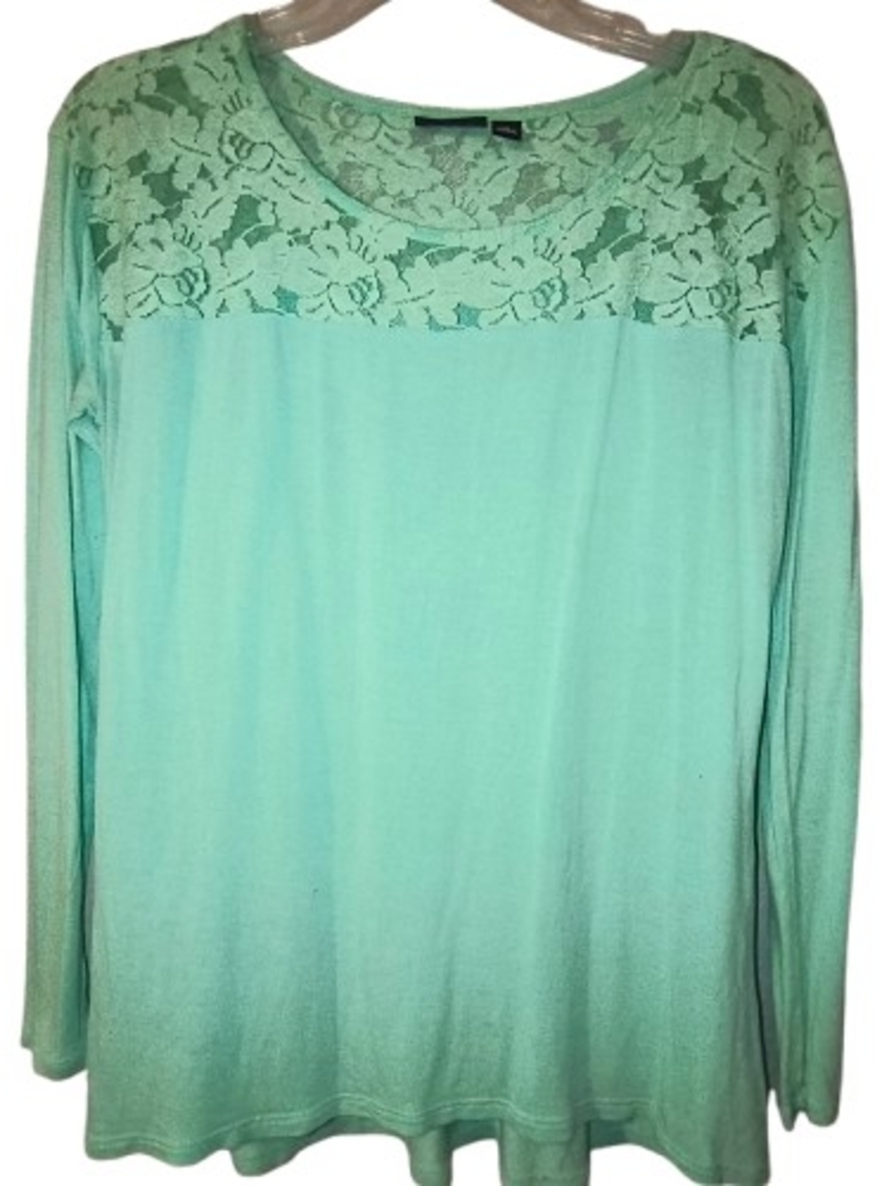 a.n.a Mint Lace Long Sleeve Top Size Medium